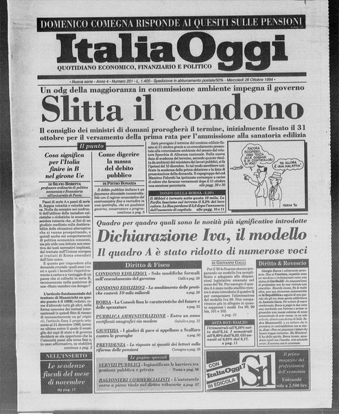 Italia oggi : quotidiano di economia finanza e politica